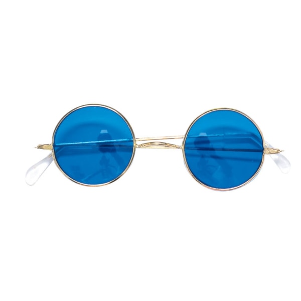 Fest briller hippie blå runde flower power fest Blue