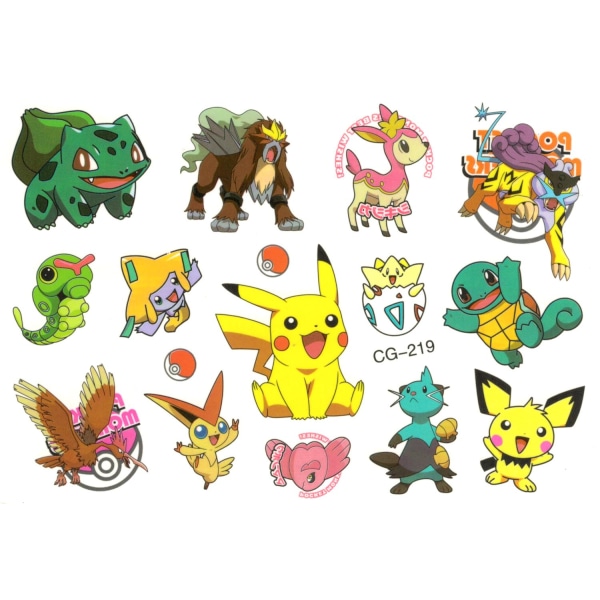 Pokemon 14 st barntatueringar tatuering pikachu barn Vit