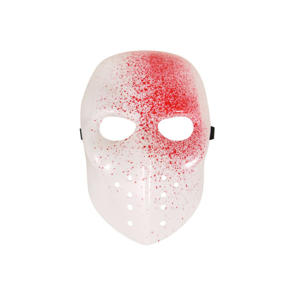 Hvid hockeymaske med blodpletter halloween skræk jason