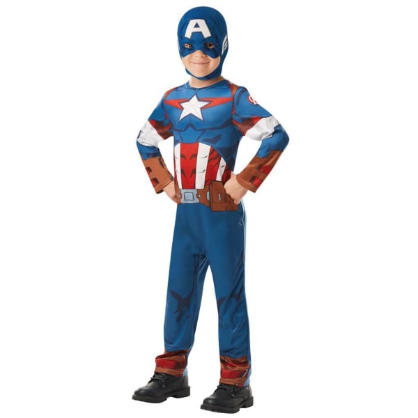 Captain america 98/104 cl (3-4 år) dragt med maske avengers