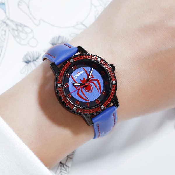 Børneur spiderman blå analogt armbåndsur avengers ur