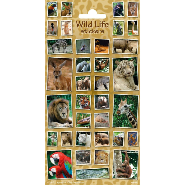 Vilda djur 35 st klistermärken klistemärke tiger lejon