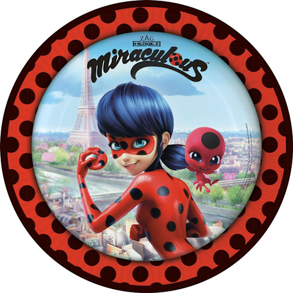 Engangstallerkener ladybug 23 cm 8 stk miraculous ladybug tema