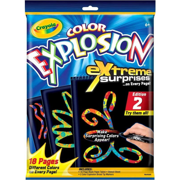 Malerbog crayola farveeksplosion med 2 stk blyanter hobby