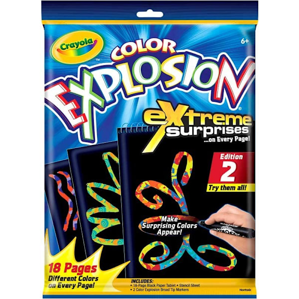 Malerbog crayola farveeksplosion med 2 stk blyanter hobby