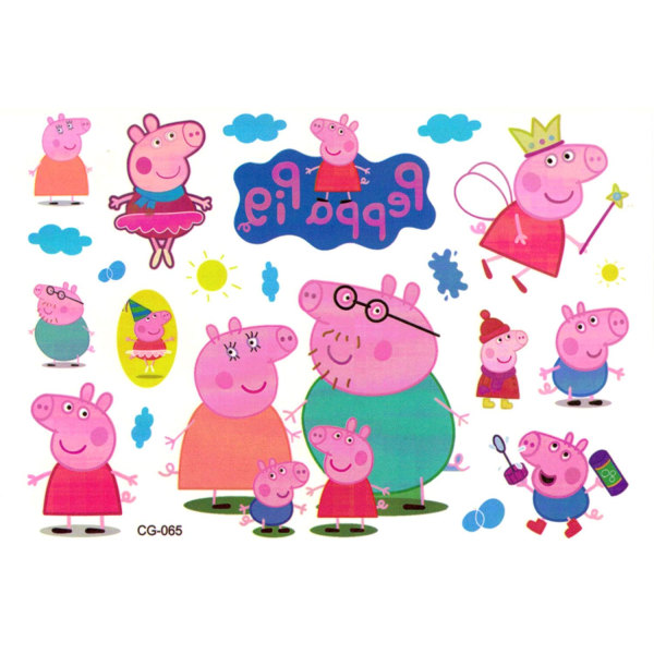 Peppa Pig – 12 børnetatoveringer med Gurli Gris-motiver