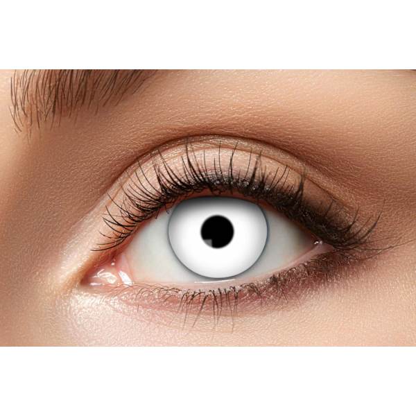 Partylinser hvide 3 mdr zombie farvede linser halloween seje vilde uhyggelige
