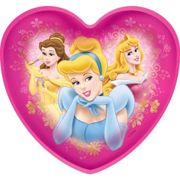 Disney prinsessat 8 sydämenmuotoista lautasia