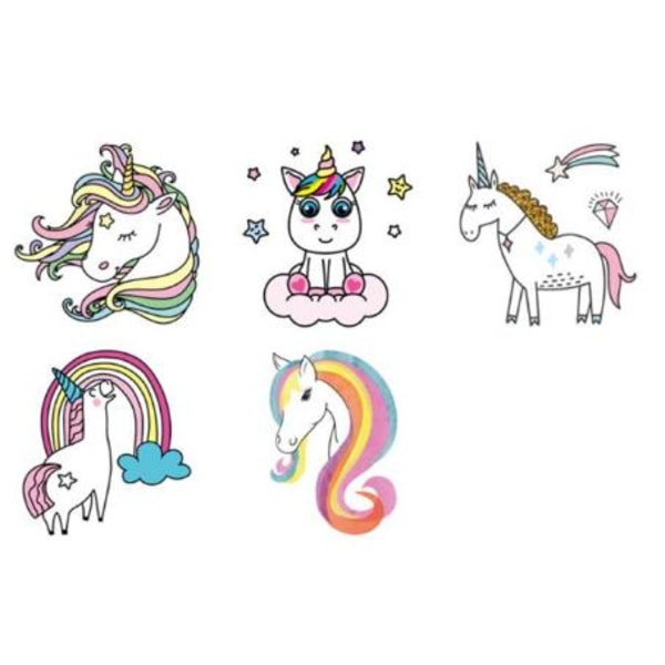 Unicorn lastentatuoinnit 10 kpl suuria yksisarviskuvia White