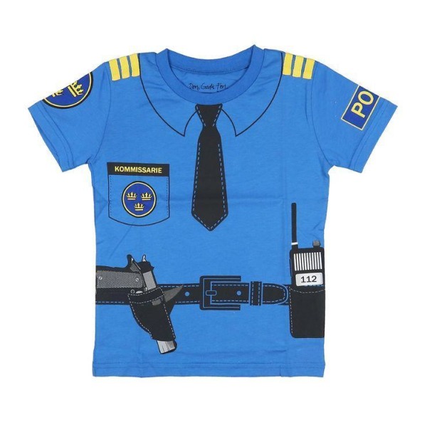 Polititrøje 5-6 år (120 cm) økologisk bomuld politibetjent