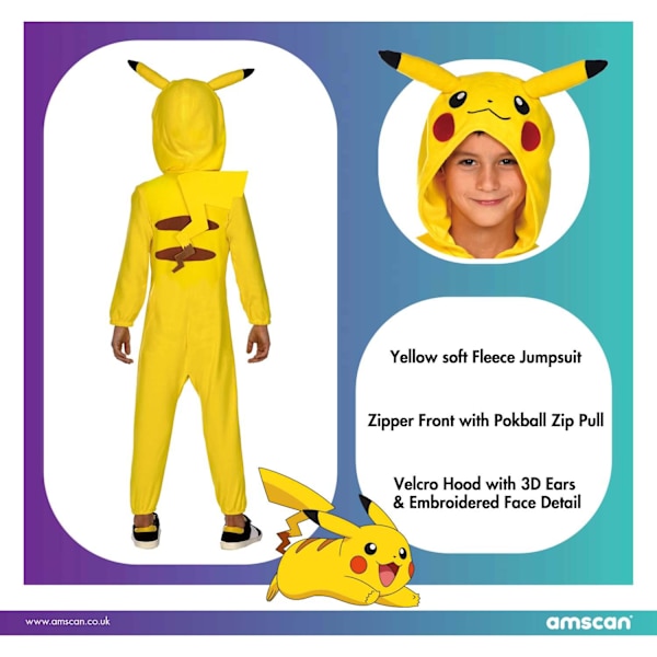 Pokémon kostume 98 cm (3-4 år) pikachu med hoved one piece