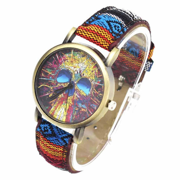 Børneur analogt armbåndsur kranium skull ur skelet