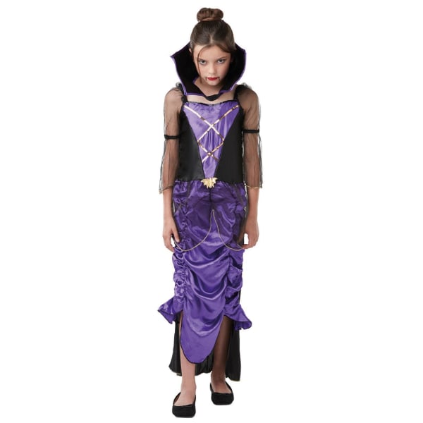 Vampyrklänning goth 110/116 cl (5-6 år) halloween häxa klänning 110-116cm