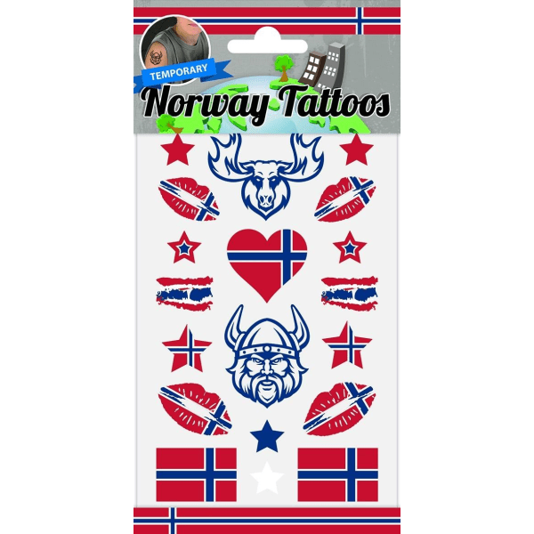 Norge 18 stk tatueringar norsk norske viking elg norway White