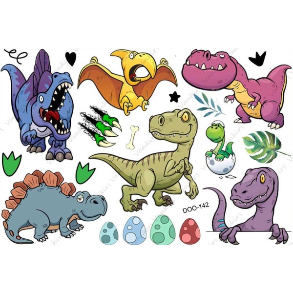 Dinosaurer 11 stk børntatoveringer tatovering dino børn