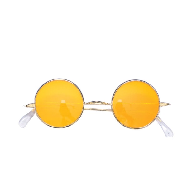 Fest briller hippie briller orange runde flower power party