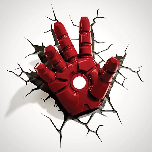 Iron man væglampe 3D lampe hånd nat avengers