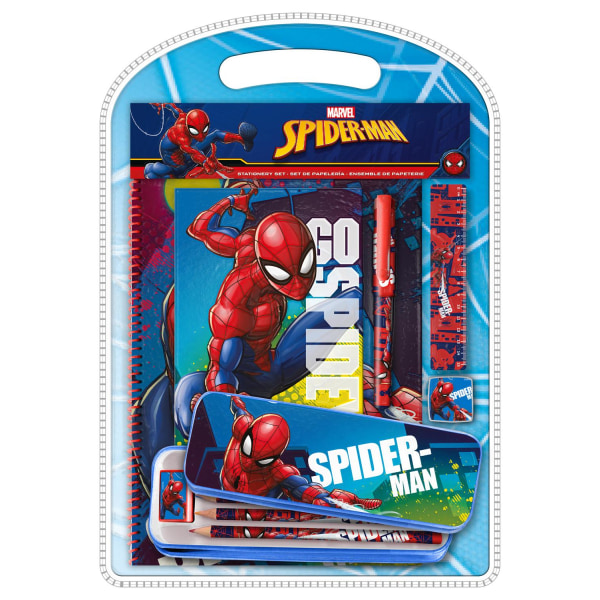 Spiderman skrivesæt 12 dele avengers penalhus pen viskelæder