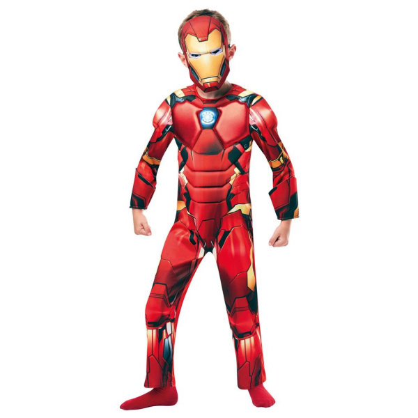 Iron man deluxe 122/128 cl (7-8 år) dragt med maske avengers