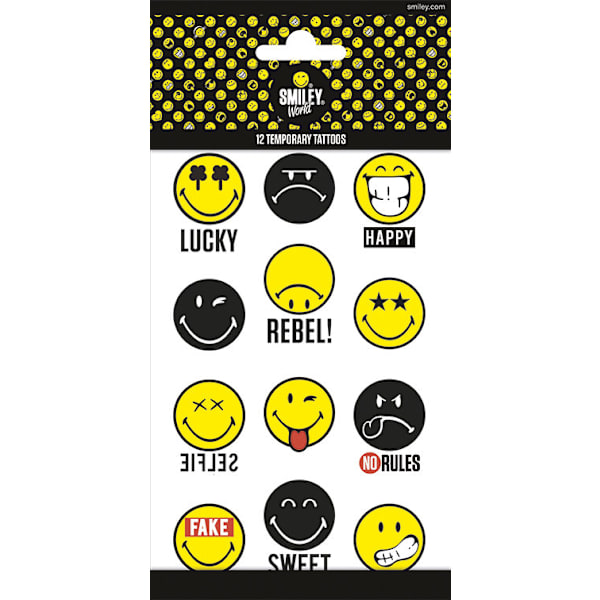 Smiley lastentatuoinnit 12 kpl väliaikaisia tatuointeja White