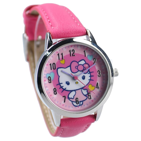 Barnklocka hello kitty analog armbandsklocka klocka rosa katt rosa