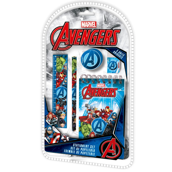 Avengers skrivesæt med 5 dele hulk iron man captain america