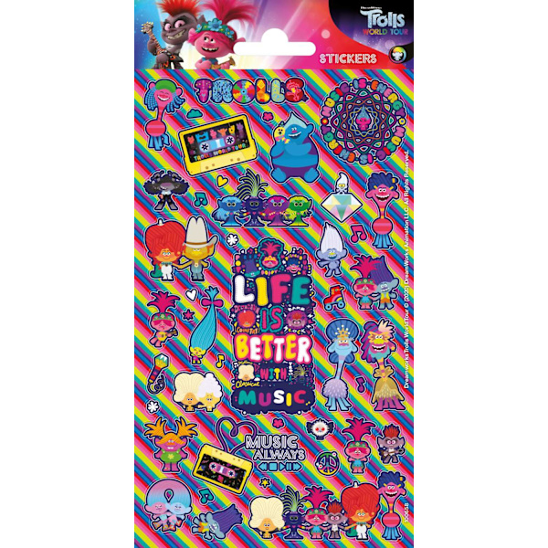 Trolls 2 20 stk glitrende klistermærker stickers troll
