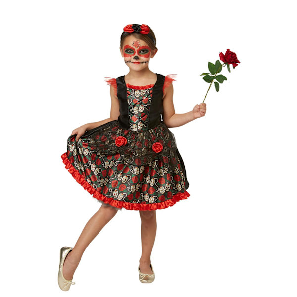 Dødningehovedkjole 122/128 cl (7-8 år) halloween kjole heks