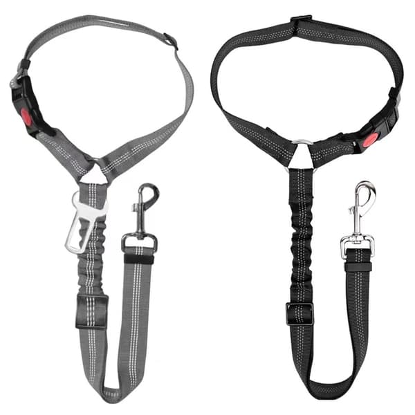 Hundbilbälte - Justerbar hundsele för bil med nackstöd, 2-pack