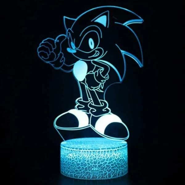 CDQ Sonic The Hedgehog Lampe - Farverig Bordlampe til Børneværelser