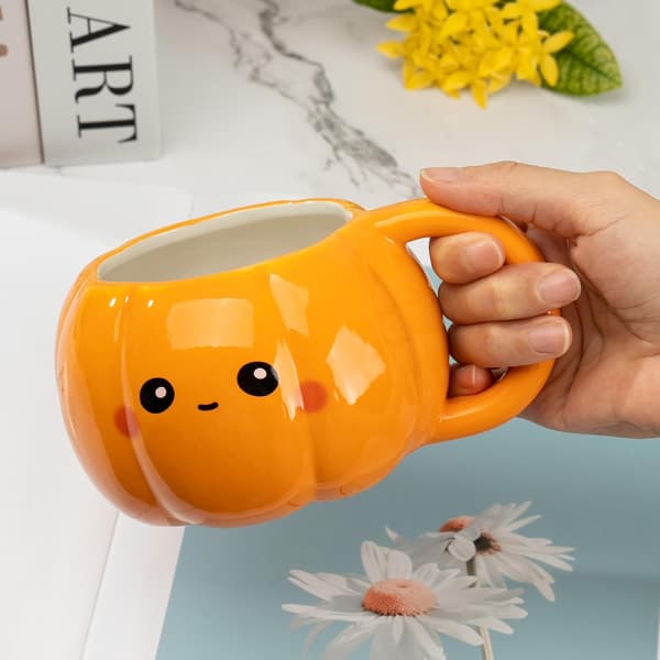 Halloweenpresent, Halloweenmugg, 3D-pumpamugg, Halloweenkopp för kvinnor, Present till henne, Söt 3D-kopp