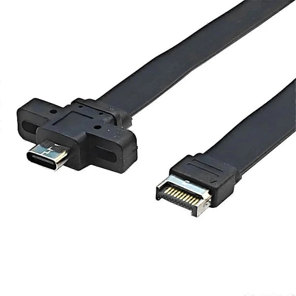 Kontakter USB 3.2 Frontpanel förlängningskabel, GEN2x2 Baffelkabel TYPE-E till Chassi Typ-C Front C