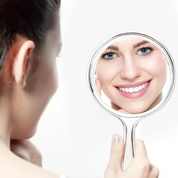 Dobbeltsidet makeup-spejl - hvid