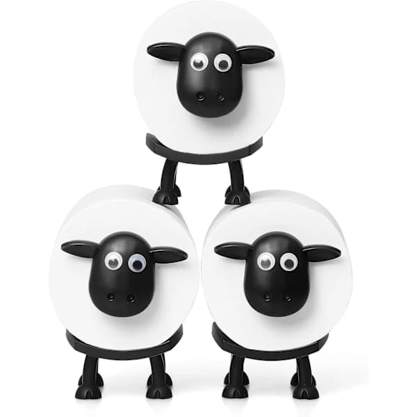 Toalettpappershållare Får - Söt Badrumsinredning - 3-pack