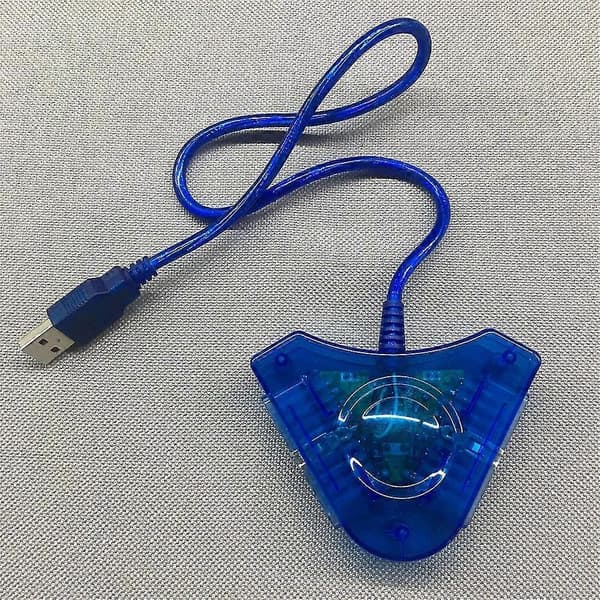 Dubbelport PS2 till USB PS3 PC-adapter spelkontrollkonverteringskabel