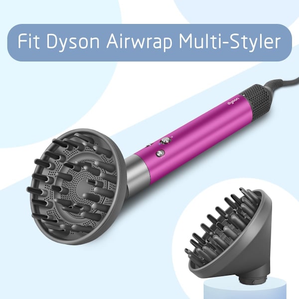 Hårtørrer diffuser til Dyson Airwrap multifunktionelt stylingværktøj, krøllehårtørrer tilbehør til bølgede og spiralkrøller.