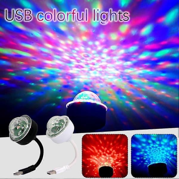 USB Scene Diskolys Mini Festlampe Hjemme Atmosfære Lampe white/1pc