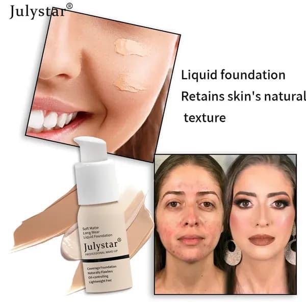 Flytende Full Dekkevne Foundation Ansiktskrem Glødforsterkende Fuktighetskrem Mineral Full Dekkevne Concealer Sminke #06