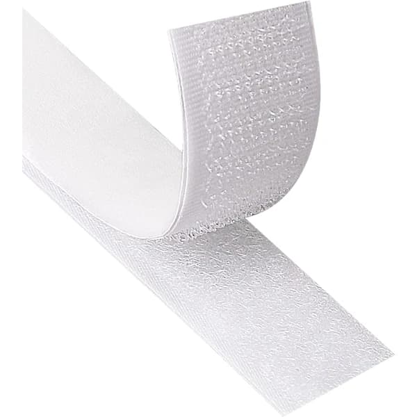 Hvit selvklebende borrelås, 2cm/8m, hvit, 2cm/8m