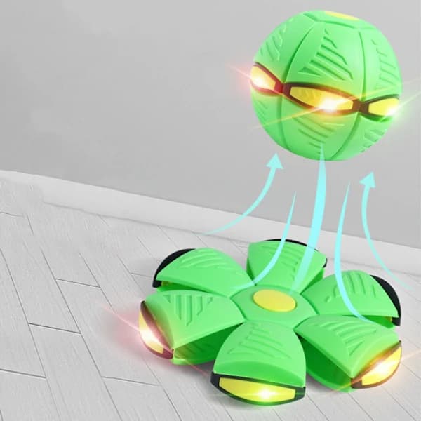Fantastisk transformerende UFO-bold med lys - Interaktivt legetøj til forældre og børn (grøn)