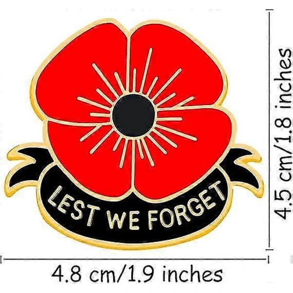 Røde valmueblomstnåler \"Lest We Forget\" Emaljevalmueblomstbrosjer for kvinner Blomsterbrosjer 6 stk