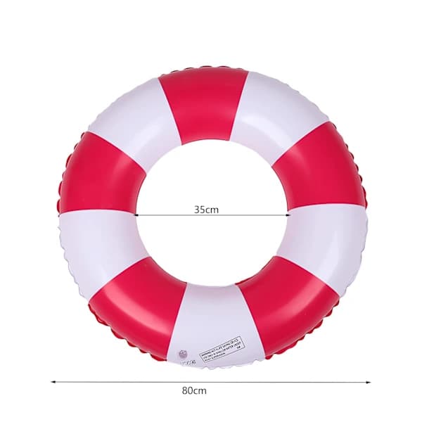 Oppustelig svømmering til voksne, svømmering pool float, retro stribet PVC oppustelig svømmering pool float, til strandferier og poolfester