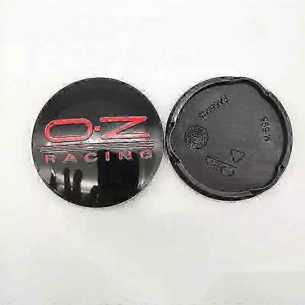 Fire 62 mm hjulkapsler til Oz Racing M595 Oz alufælge (sort og rød).