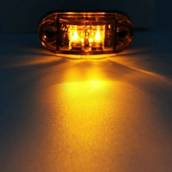 10X 2 LED Sidemarkeringslys 12/24V LED Positionslys Trailer Sidelygte Advarselslys til Lastbil Autocamper Campingvogn yellow