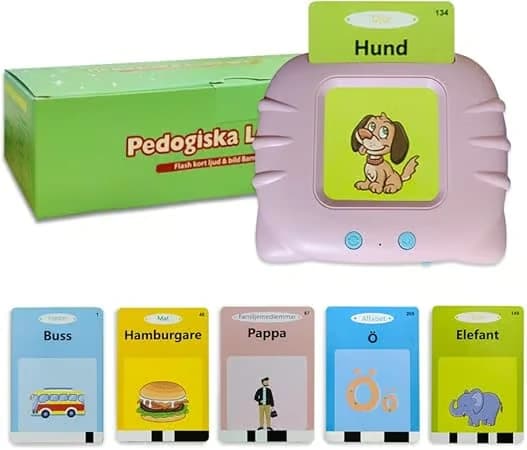 24 engelske vokabular-flashkort - Bokstaver og tall - Pedagogiske leker for barn - Rosa