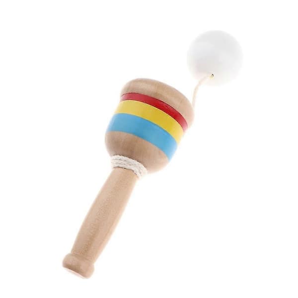 10 Klassiske Japanske Træ Kendama Kop Boldspil (Hvid)