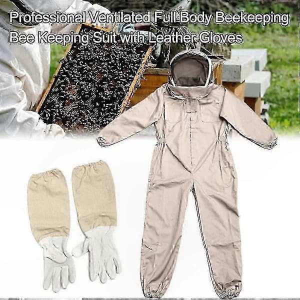 Biodlingsskyddsdräkt med handskar, biodlaroverall XL