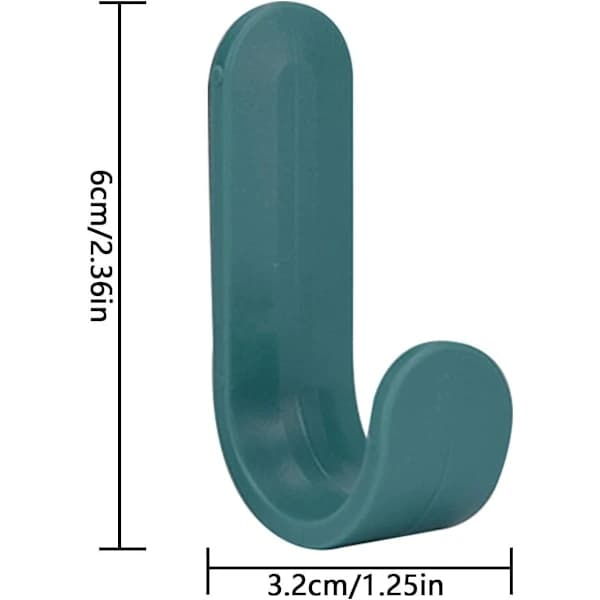 12 J-formede plastkroge - (tilfældige farver)
