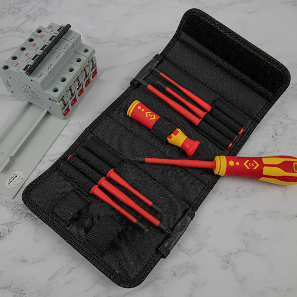 VDE/1000V utskiftbart skrutrekkersett (med slanke blader)
