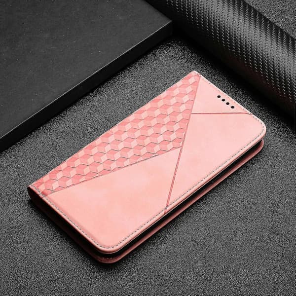 Premium magnetiskt läderfodral - Rosa